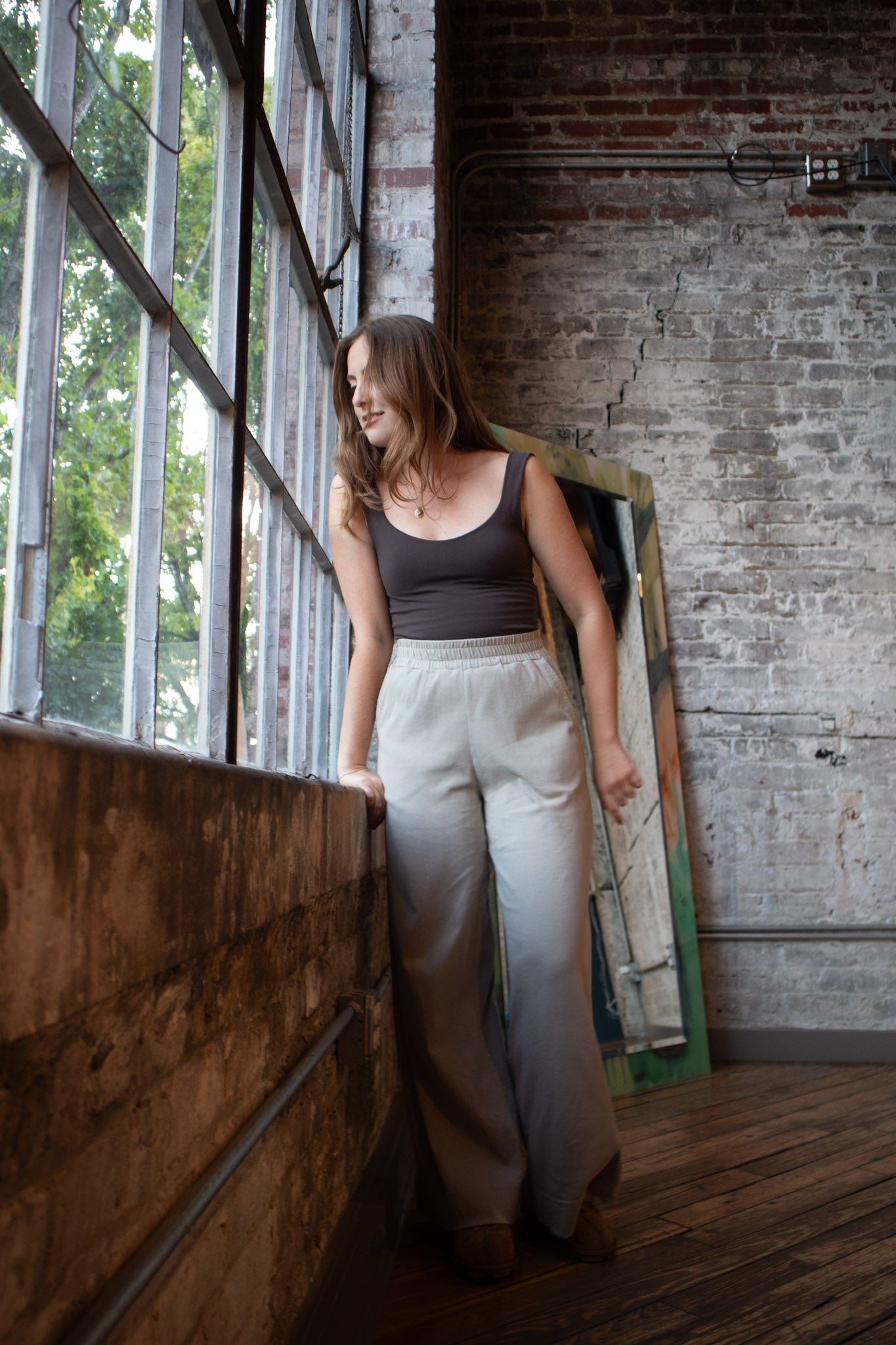 Natalie Pant in Tan