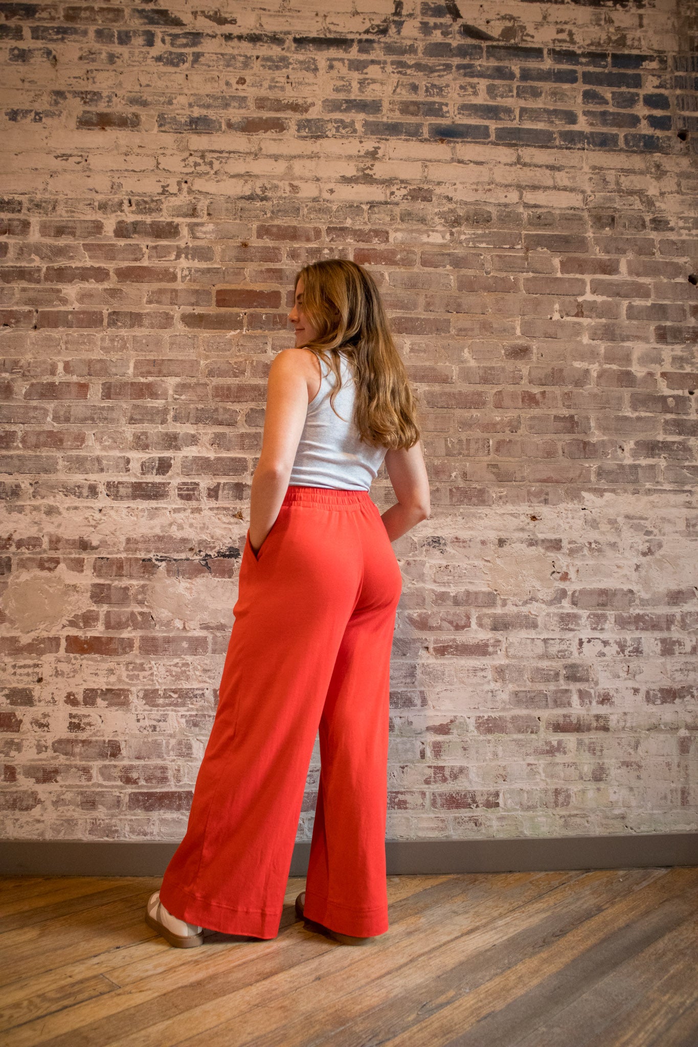 Natalie Pant in Red