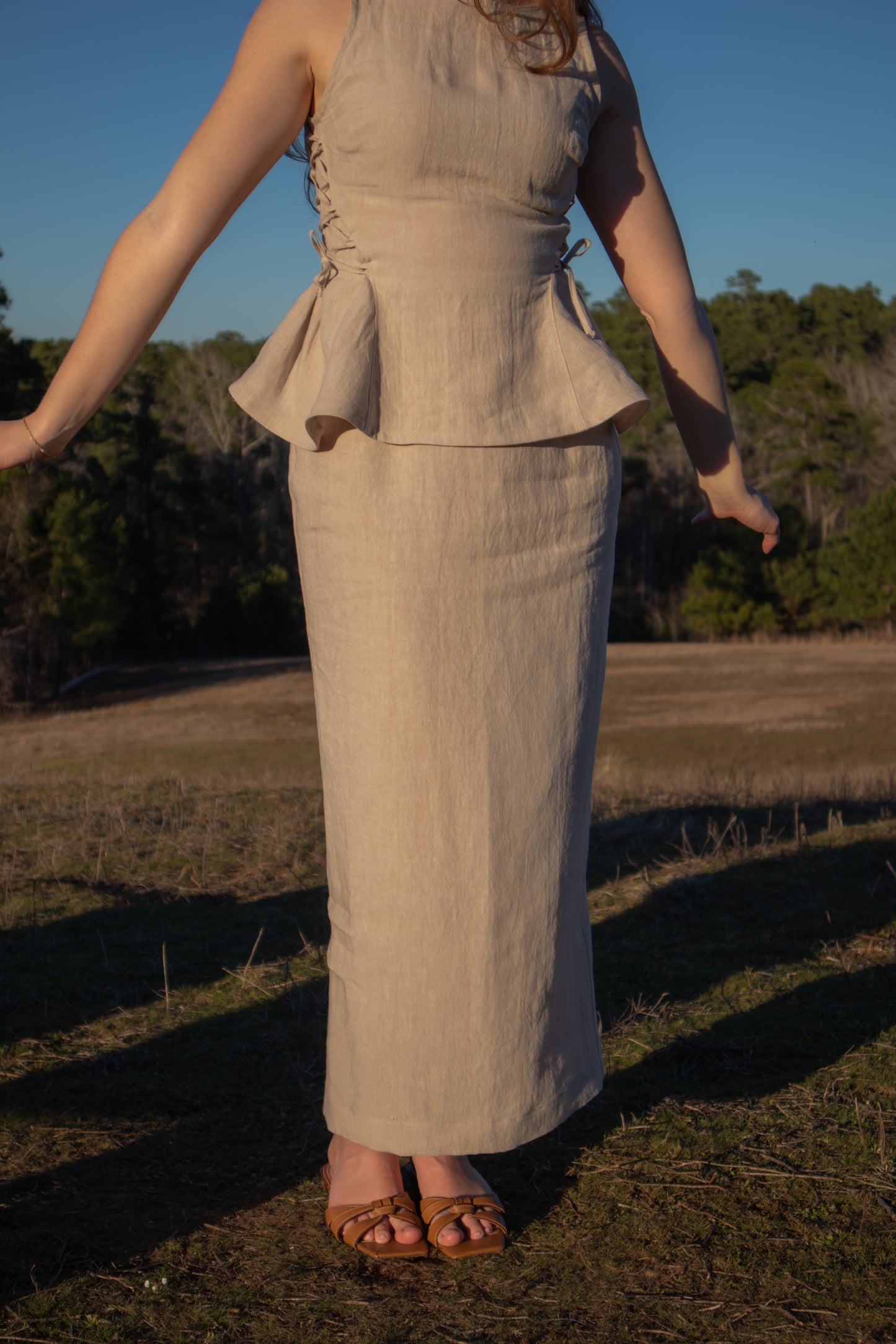 Margo Pencil Skirt in Beige