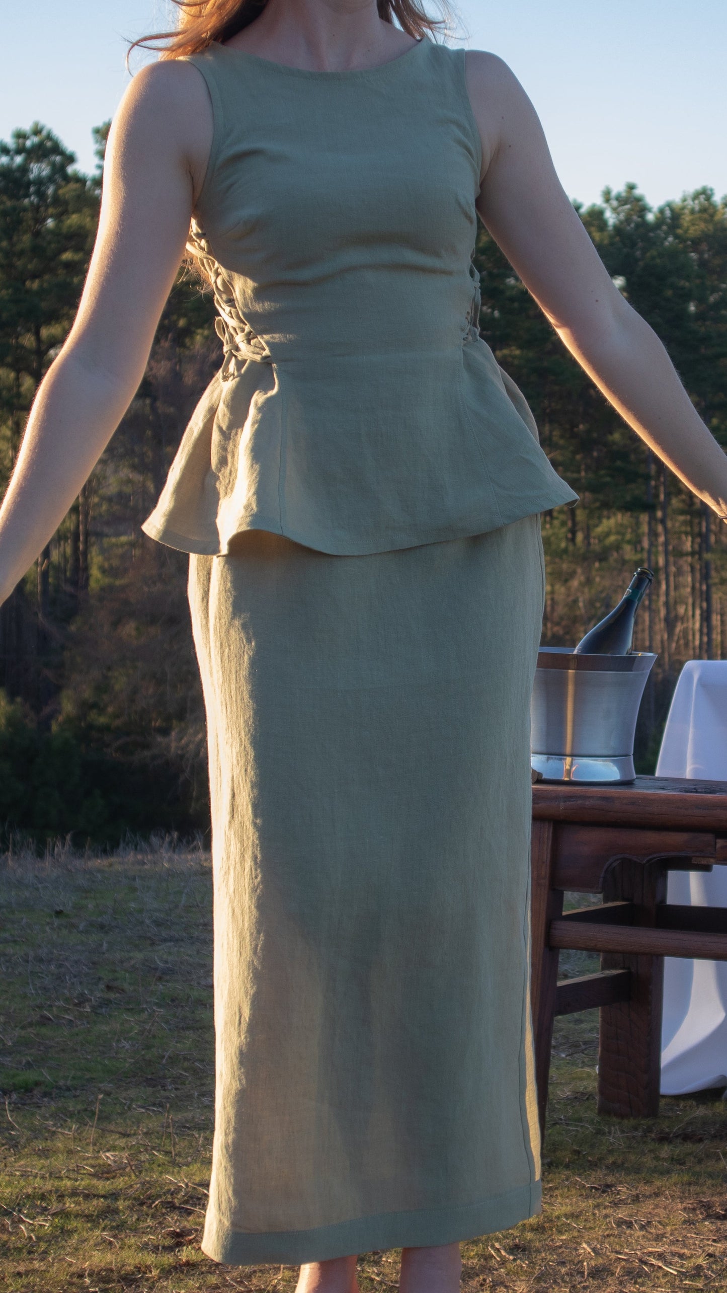 Margo Pencil Skirt in Sage