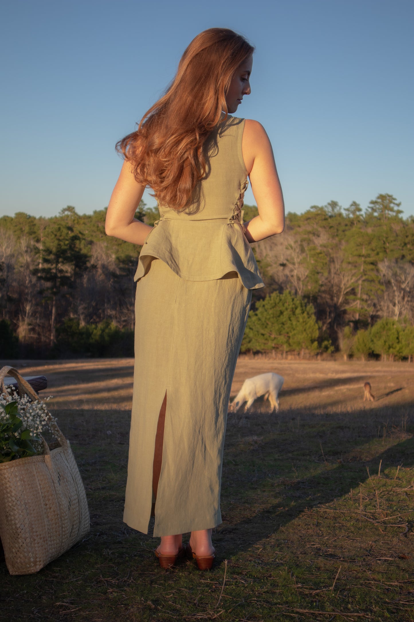 Margo Pencil Skirt in Sage