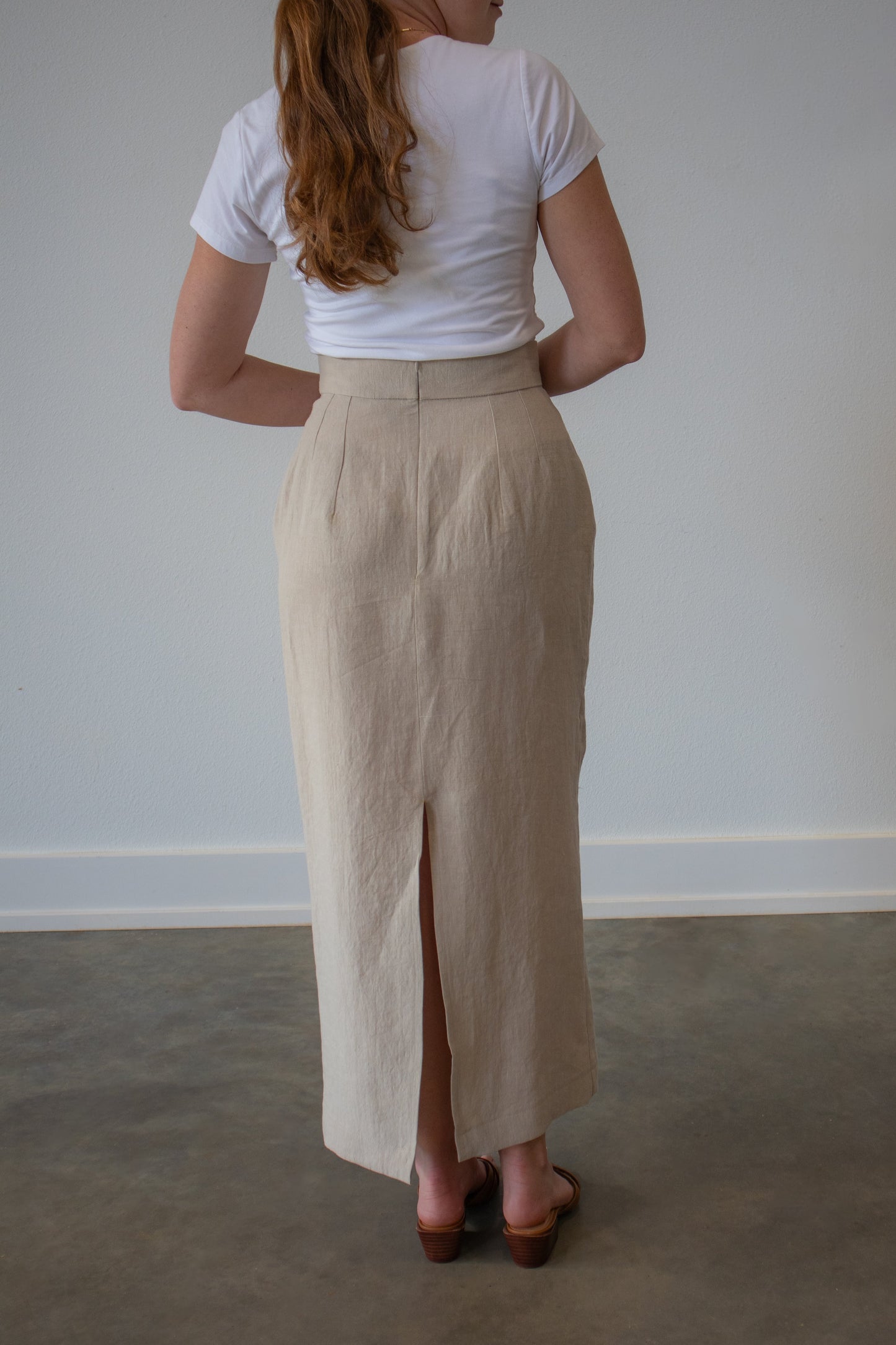 Margo Pencil Skirt in Beige