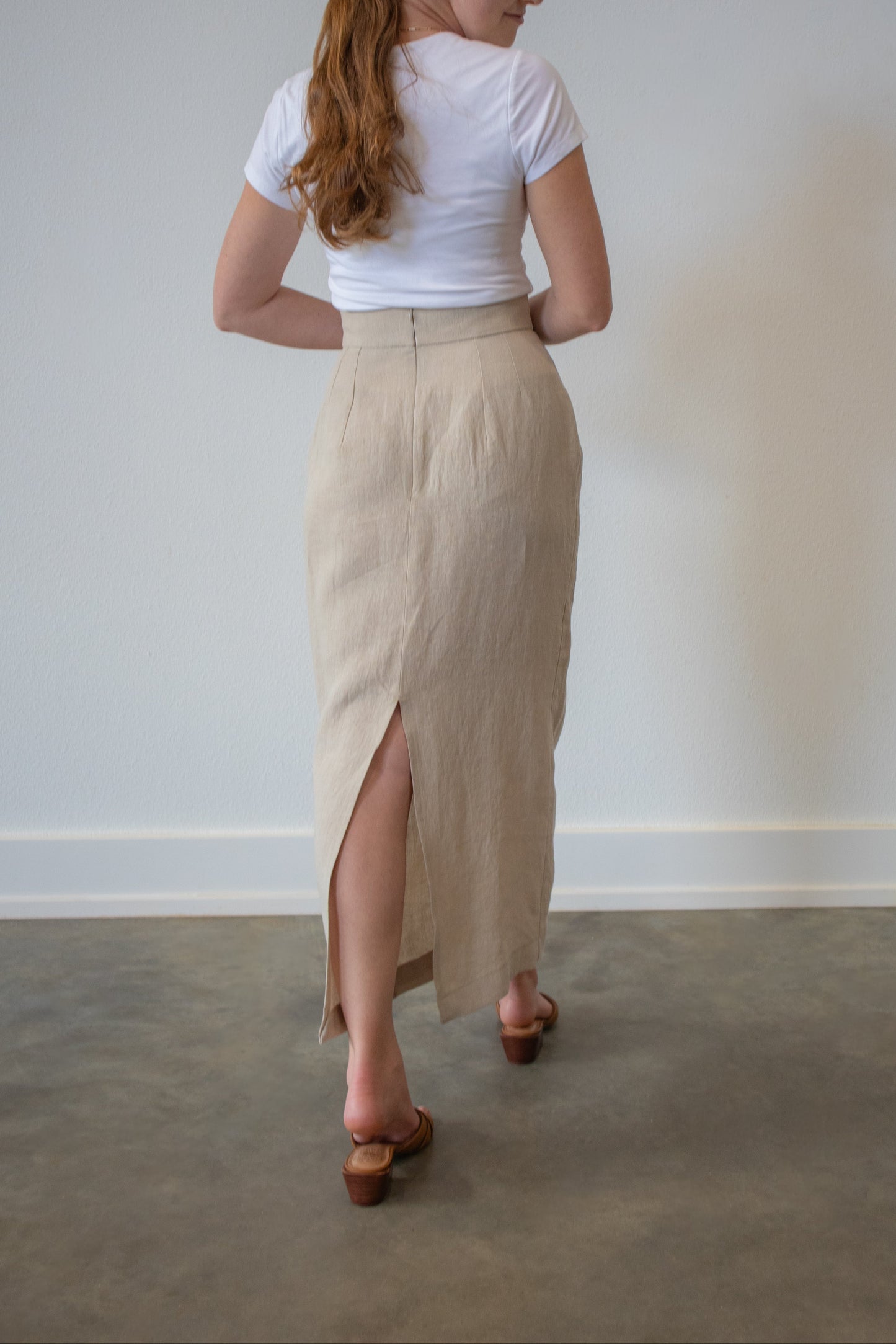 Margo Pencil Skirt in Beige