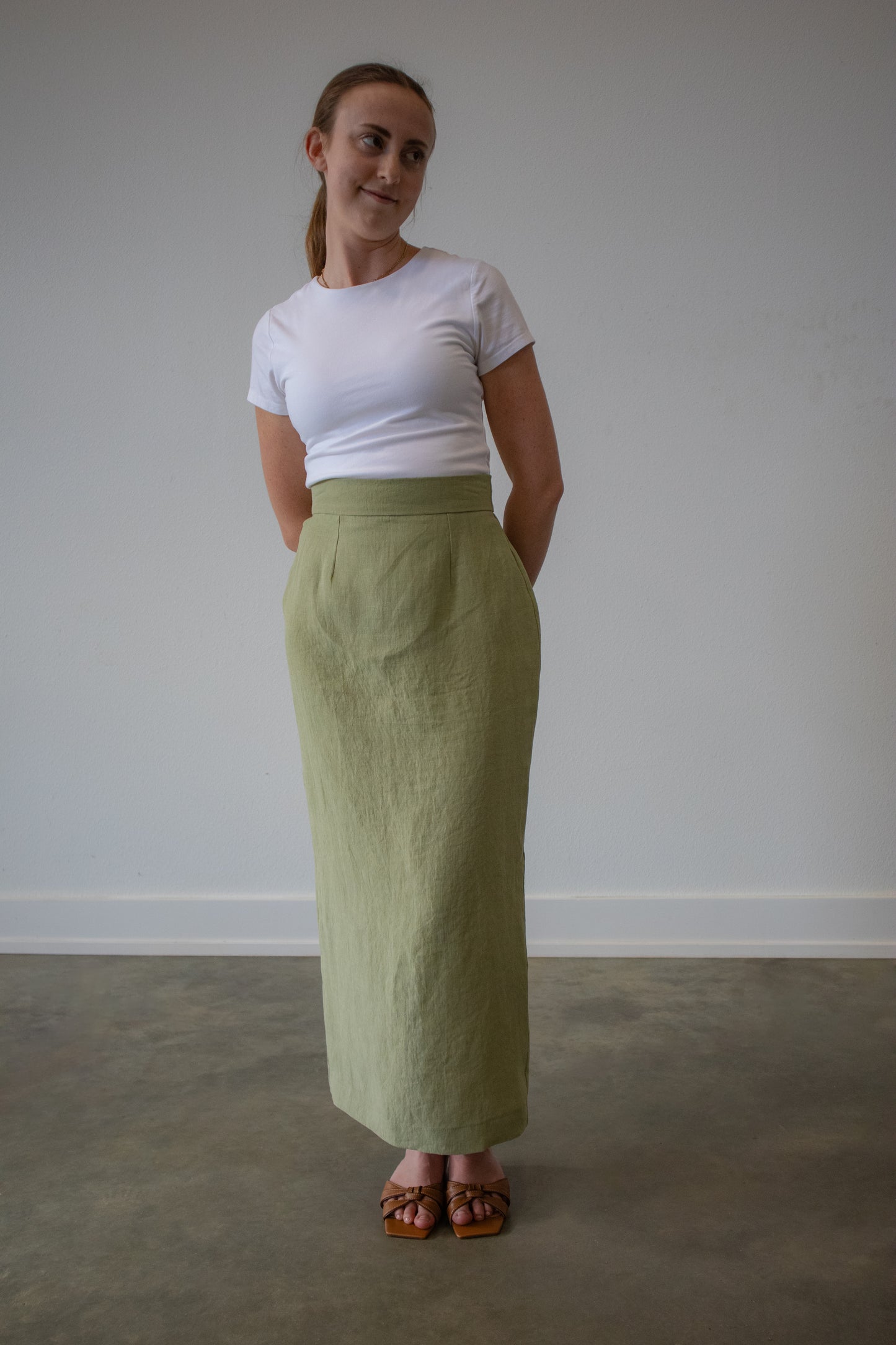 Margo Pencil Skirt in Sage