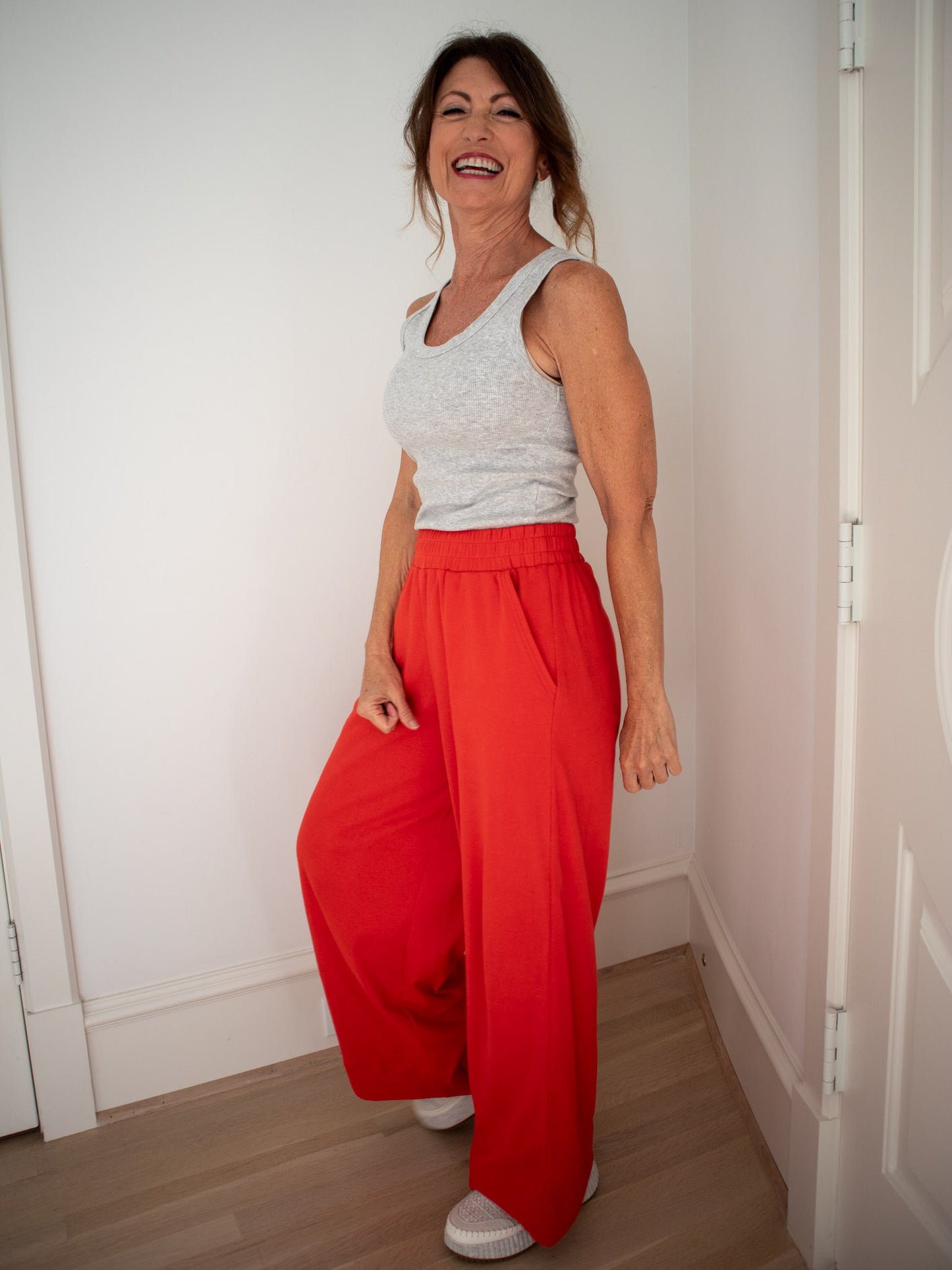 Natalie Pant in Red